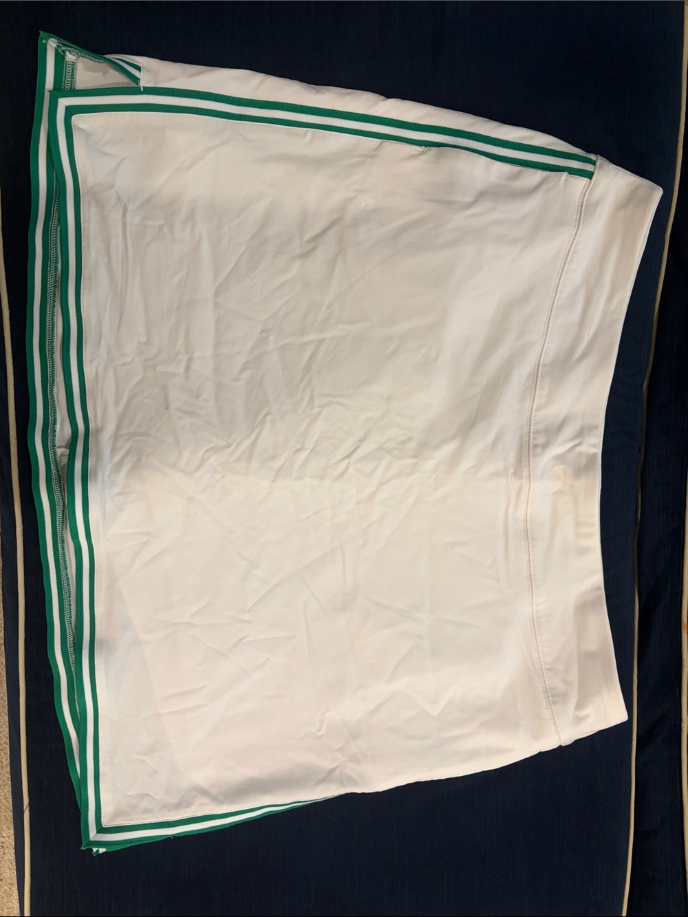 Lady Hagen White Tennis Skort with Green Stripe Trim